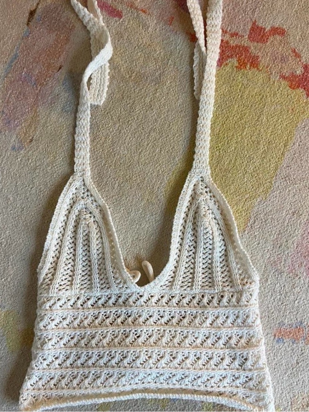Women’s Crochet Crop Top in White - Lightweight Boho Knit